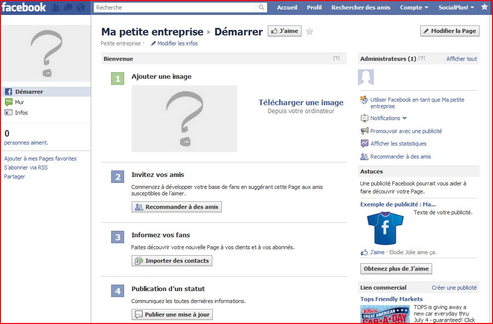 créer page facebook pro