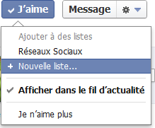 nouvelles listes facebook