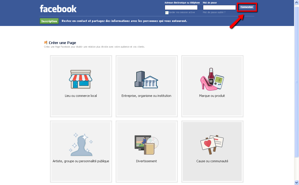 connexion page pro facebook